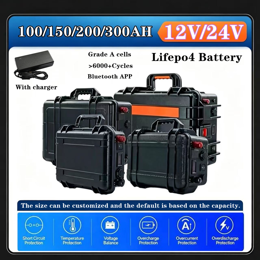 Lifepo4 12V 100Ah Bms Bluetooth - Batterij 12V 24V 100Ah 150Ah 200Ah