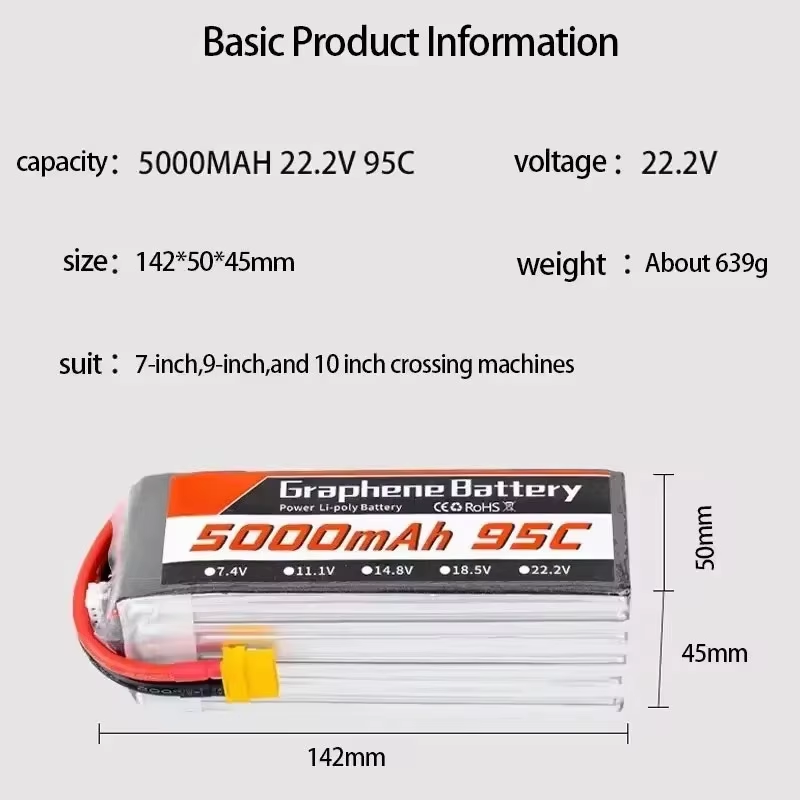 95C 22,2V 6S 5000mAh Lipo-batt - 6S Lipo Battery 22.2V 5000Mah recensie en prijs