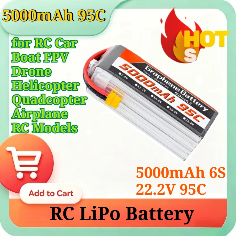 Graphene Lipo-batterij 5000mAh - 6S Lipo Battery 22.2V 5000Mah recensie en prijs